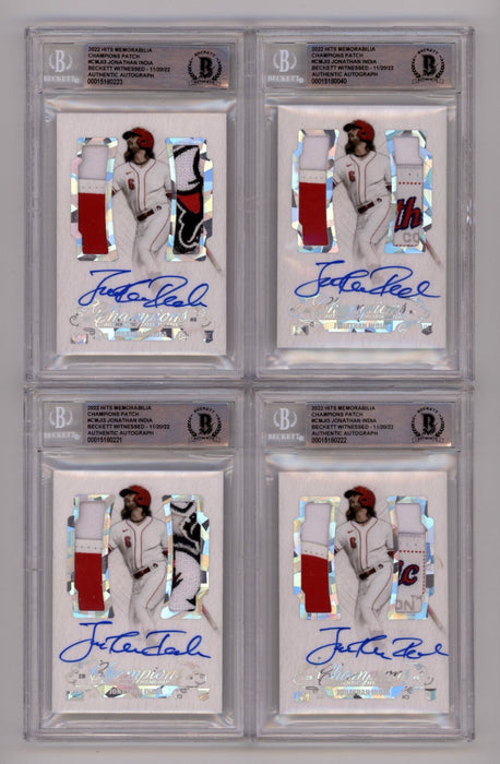 Jonathan India 2021 Hits Memorabilia Champions Ice Patch Dual Auto RC /6 BGS BAS