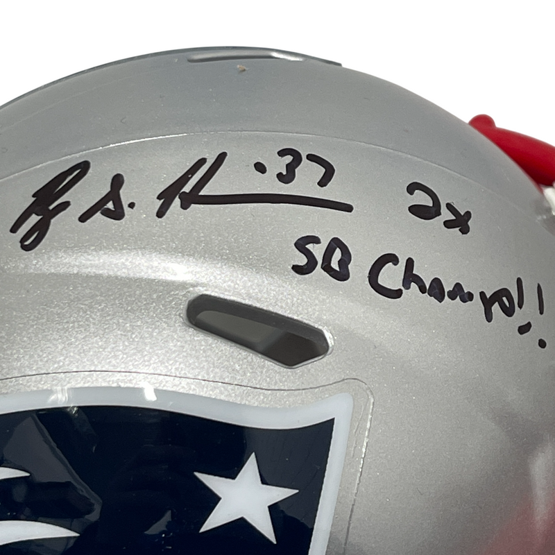 Rodney Harrison Signed Patriots Speed Mini Helmet 2x SB Champ Beckett W BAS COA