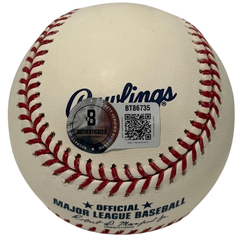 Rajai Davis Signed ROMLB Baseball w/ 2016 WS GM7 HR Beckett BAS COA Cleveland