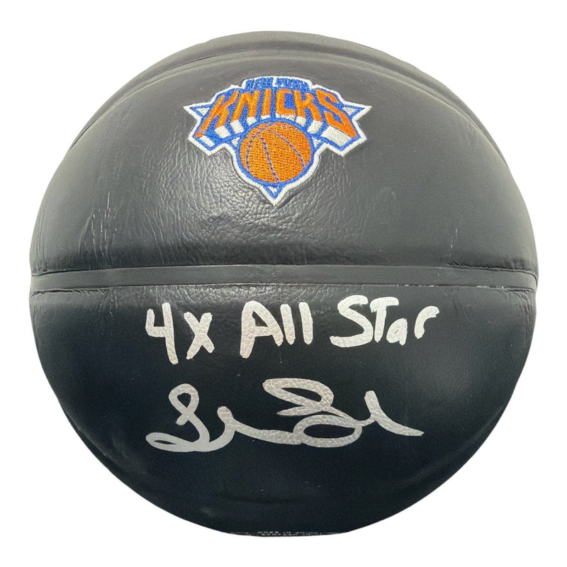 Latrell Sprewell Signed Black Knicks Wilson Basketball w/ 4x All Star JSA W COA