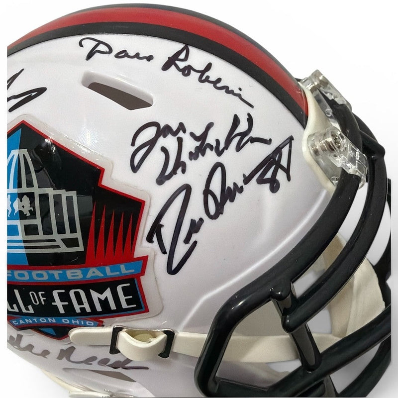 NFL Hall of Fame Multi Signed HOF Logo Mini Helmet w/ 15 Autos Beckett W BAS COA