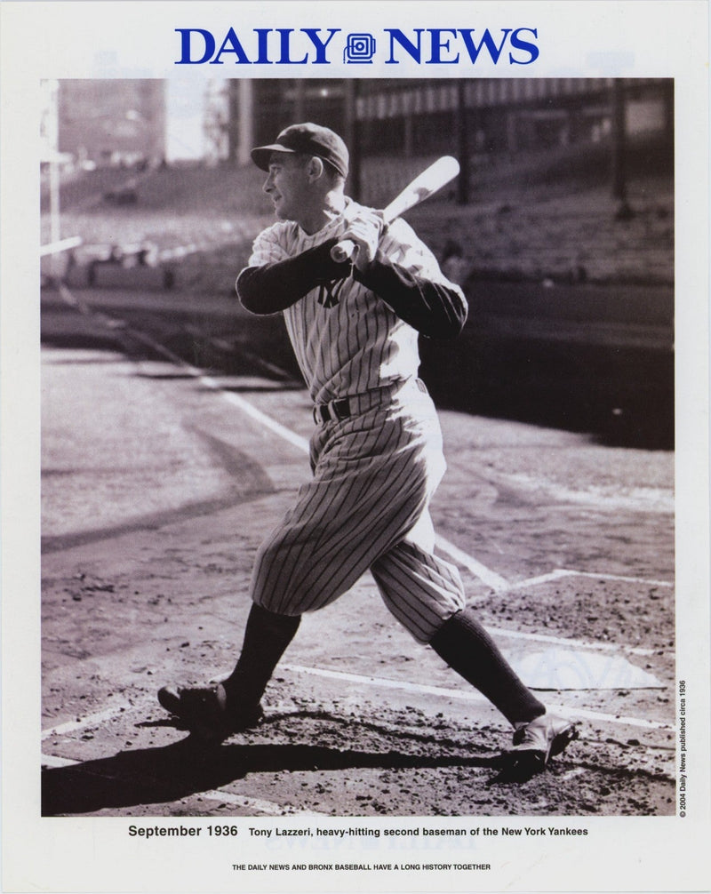 Bill Gallo Signed Autographed Daily News Tony Lazzeri Litho Print 8x10 JSA COA