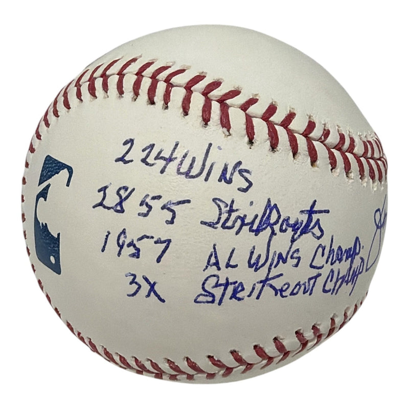 Jim Bunning Signed Autographed ROMLB Baseball w/ 8 Stat Insc JSA COA Phillies