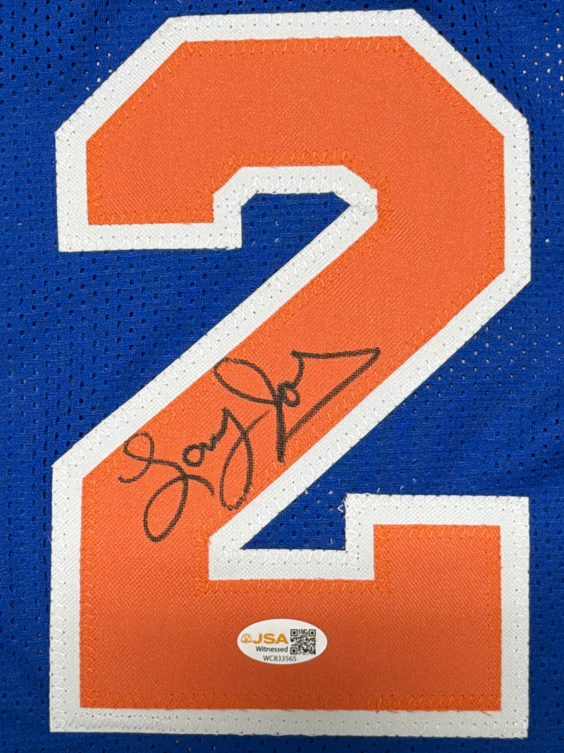 Larry Johnson Signed Autographed New York Knicks Custom Jersey JSA Witness COA