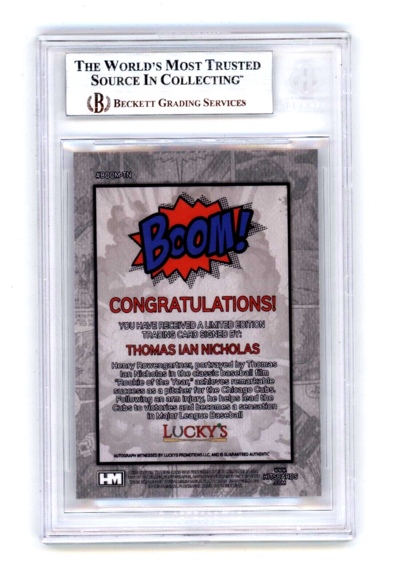 Thomas Ian Nicholas 2024 Hits Memorabilia BOOM Silver Signed BGS BAS Auto Cubs