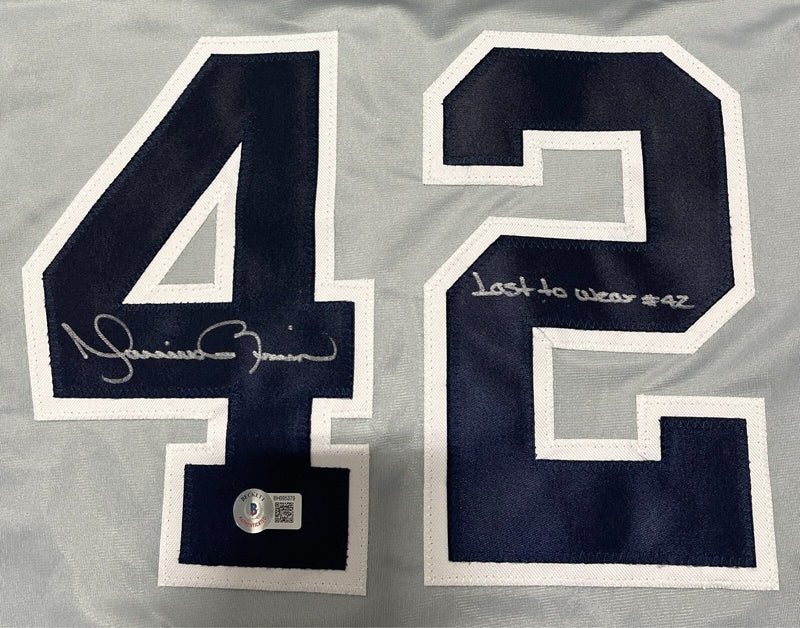 Mariano Rivera Signed Yankees Custom Jersey w/ Last to Wear 42 Beckett W BAS COA