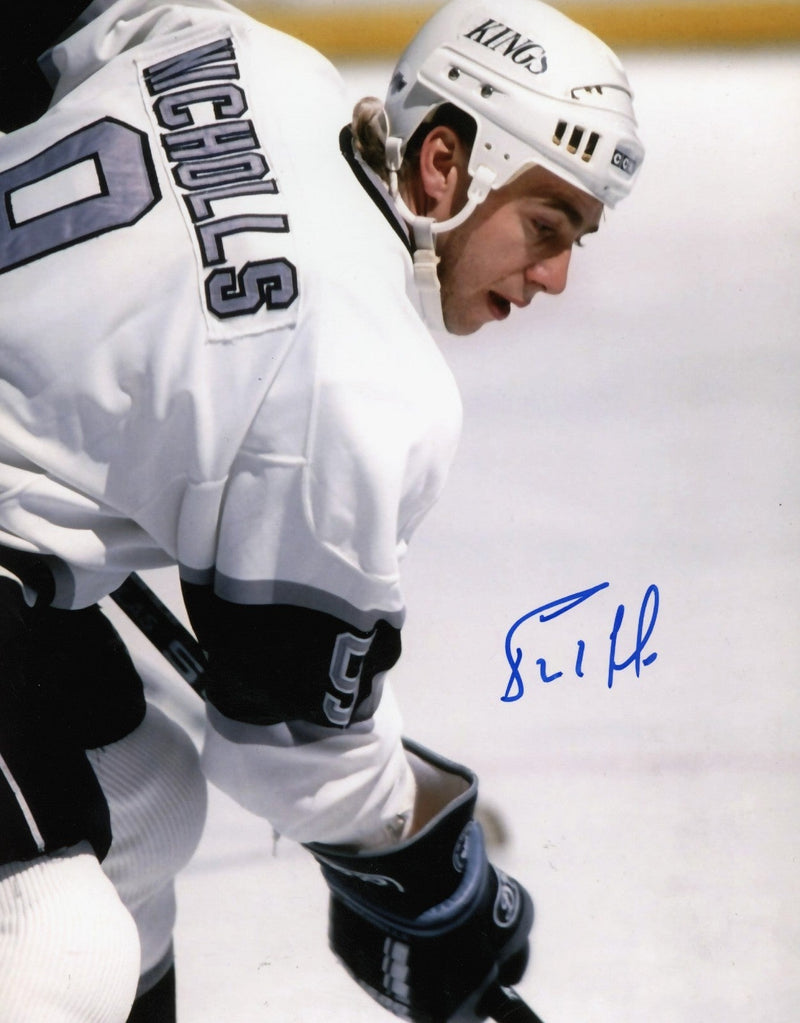 Bernie Nicholls Signed Autographed Los Angeles Kings 8x10 Photo LSCM COA #1
