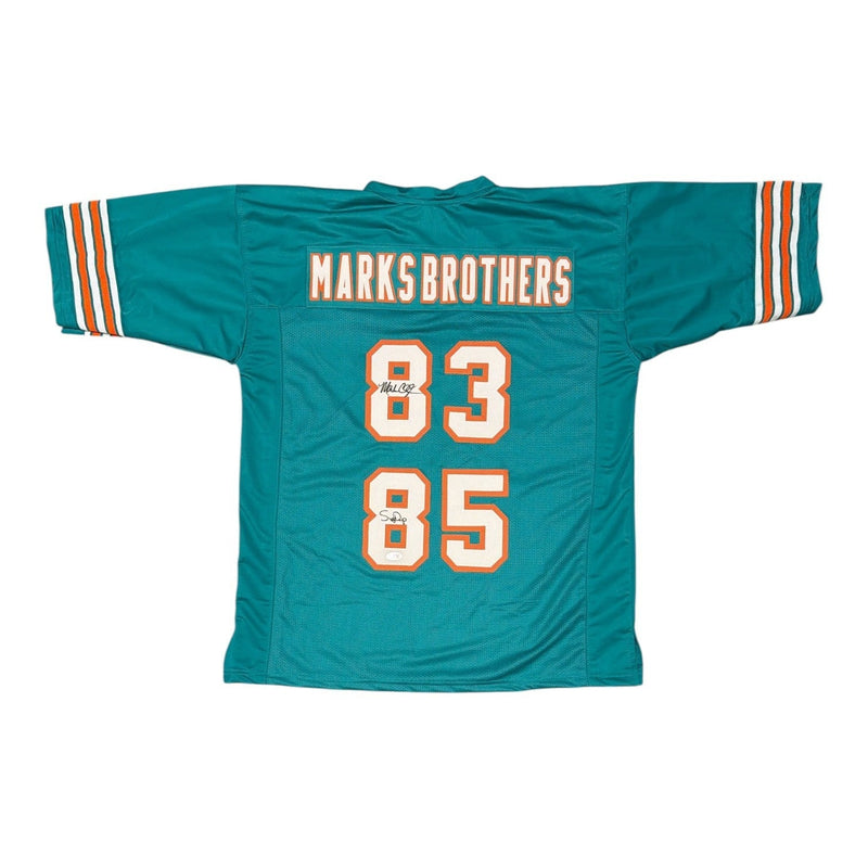 Mark Clayton & Mark Duper Signed Marks Brothers Dolphins Custom Jersey JSA W COA