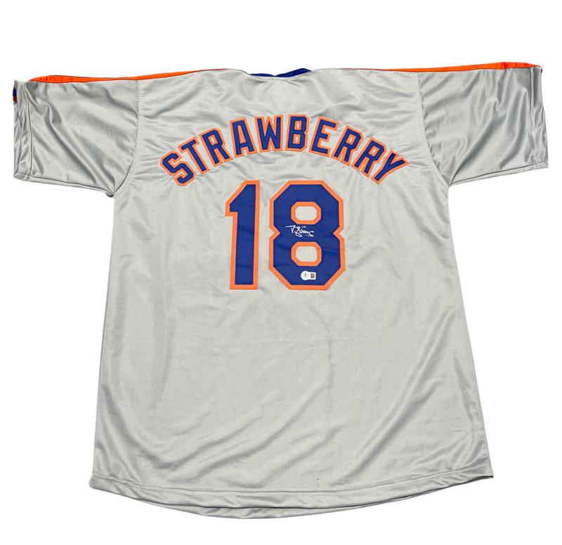 Darryl Strawberry Signed New York Mets Custom Jersey Beckett Witness BAS COA