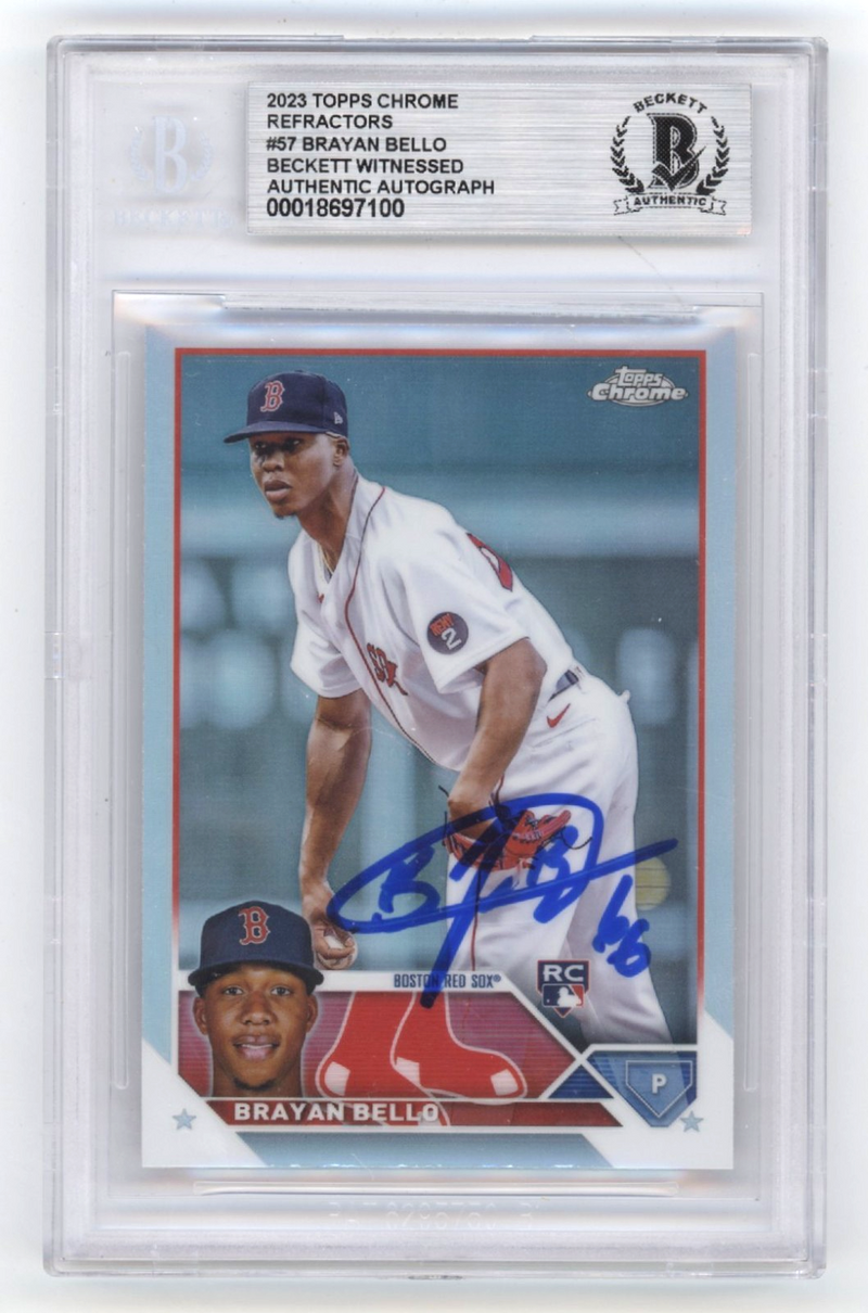 Brayan Bello 2023 Topps Chrome #57 Refractor Signed Rookie RC Beckett BAS Auto