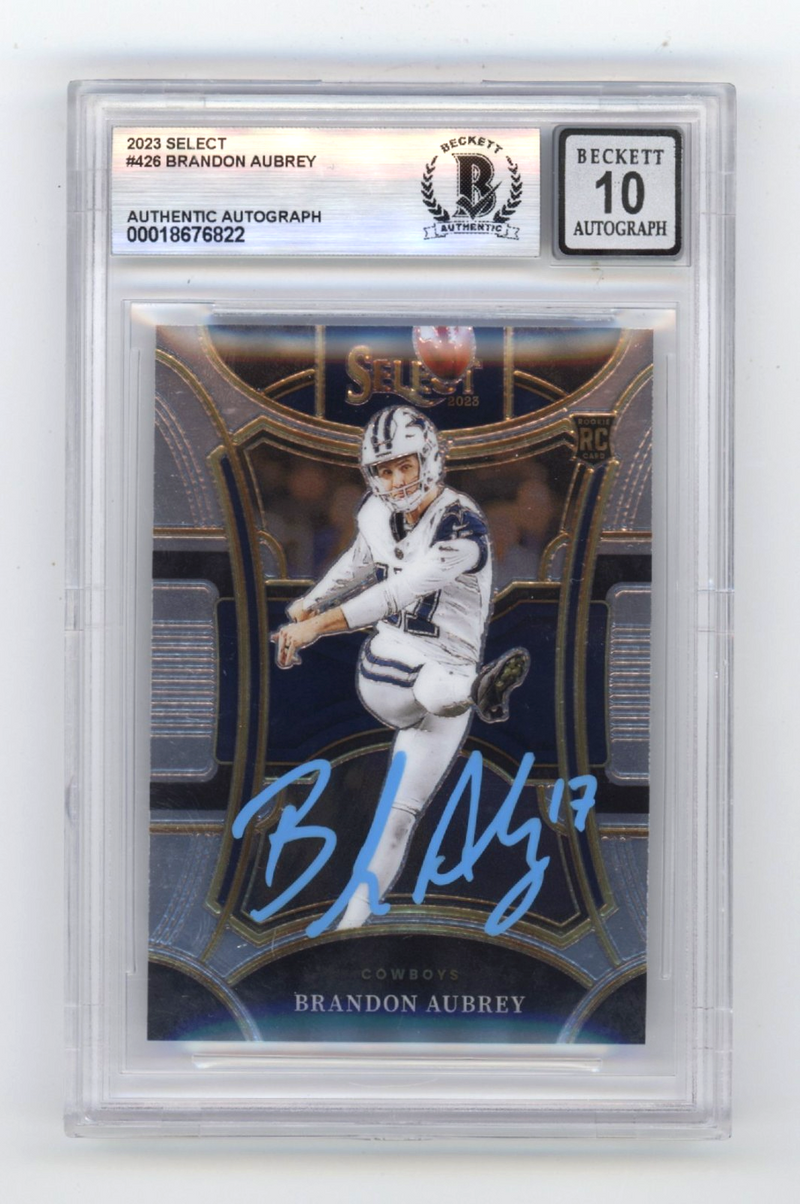 Brandon Aubrey 2023 Panini Select 426 Suite Level RC Signed Beckett BGS 10 Auto