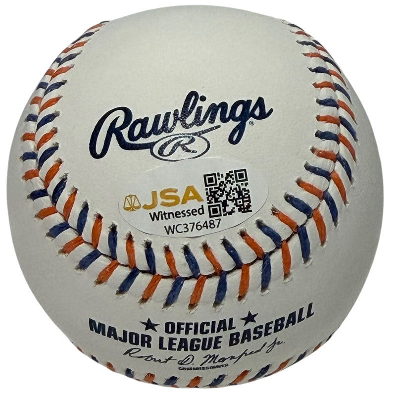 John Franco Signed Autographed Mets Logo Baseball w/ 2 Insc JSA Witness COA