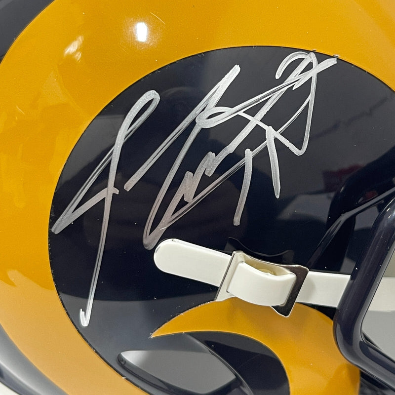 Jim Everett Signed Rams TB Mini Helmet 2 NFL Passing TD Leader Beckett W BAS COA