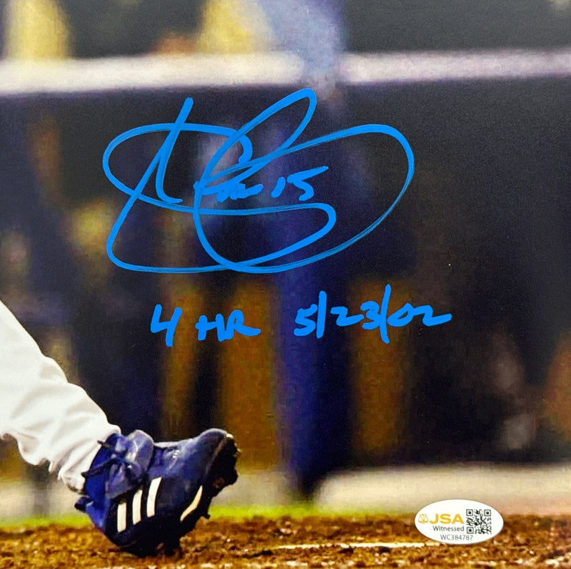 Shawn Green Signed Los Angeles Dodgers 16x20 Photo w/ 4 HR 5/23/02 JSA Wit COA