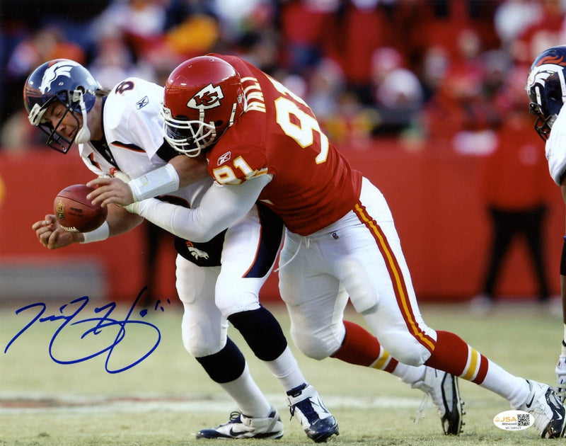 Tamba Hali Signed Autographed Kansas City Chiefs 11x14 Photo JSA Witness COA