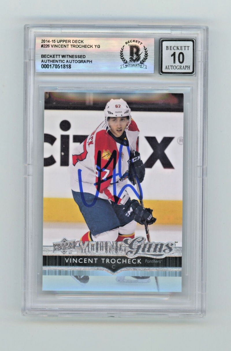 Vincent Trocheck 2014-15 Upper Deck Young Guns #226 Rookie RC Signed BAS BGS 10