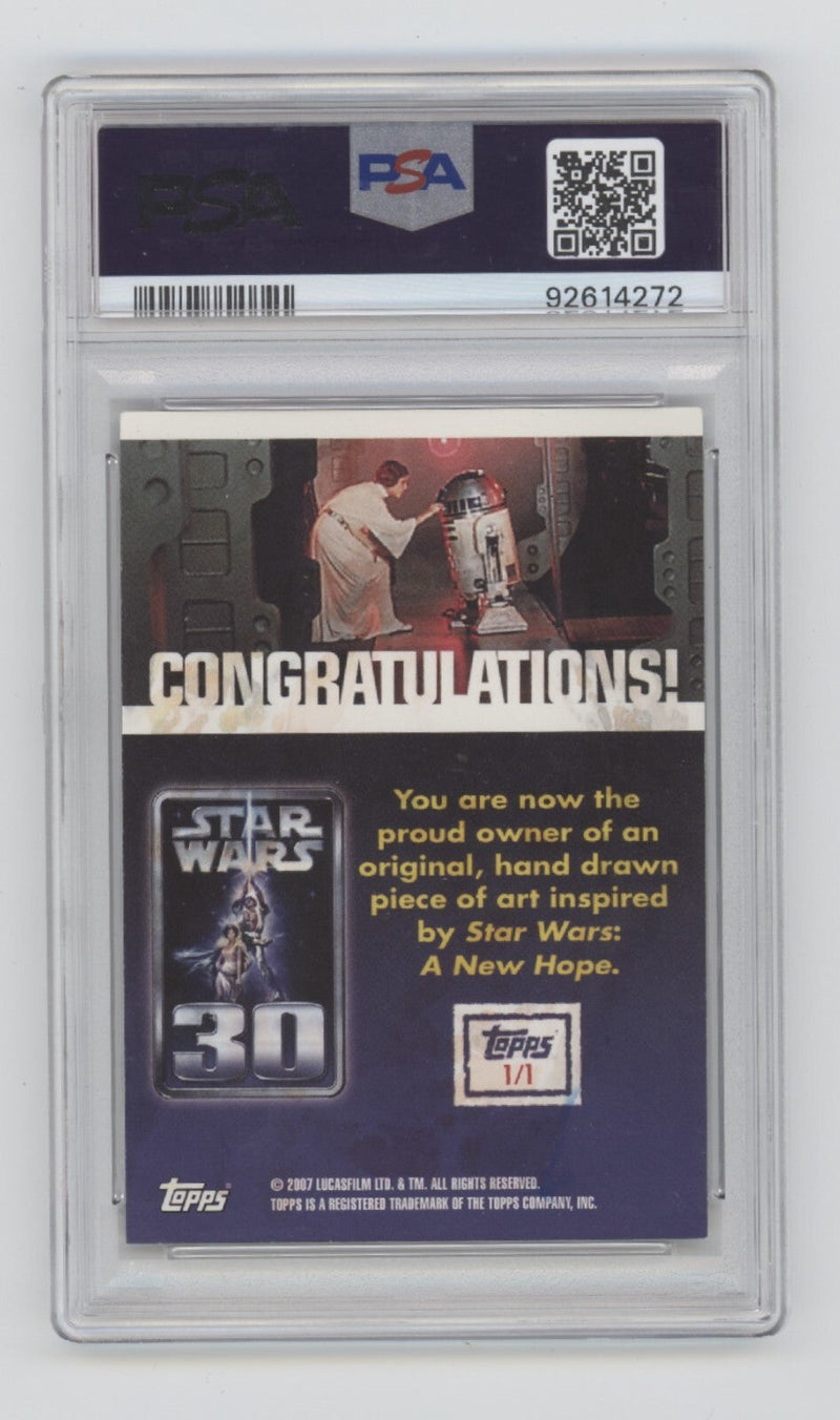 Mark Hamill Signed 2007 Topps Star Wars 30th Sketch by Joe Corroney PSA Auto 1/1