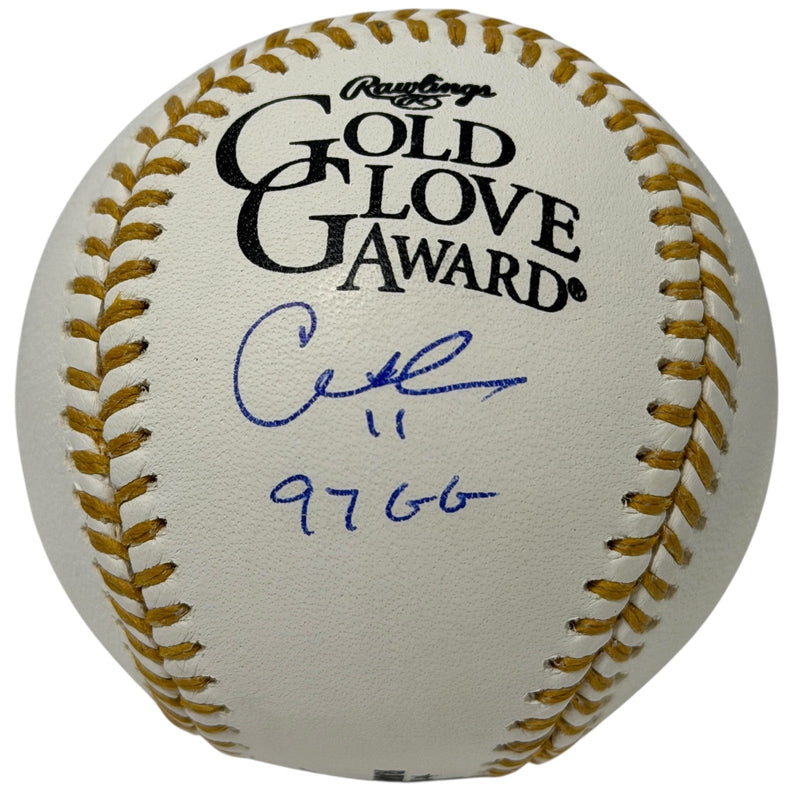 Chuck Knoblauch Signed Autographed Gold Glove Baseball w/ 97 GG JSA WITNESS COA