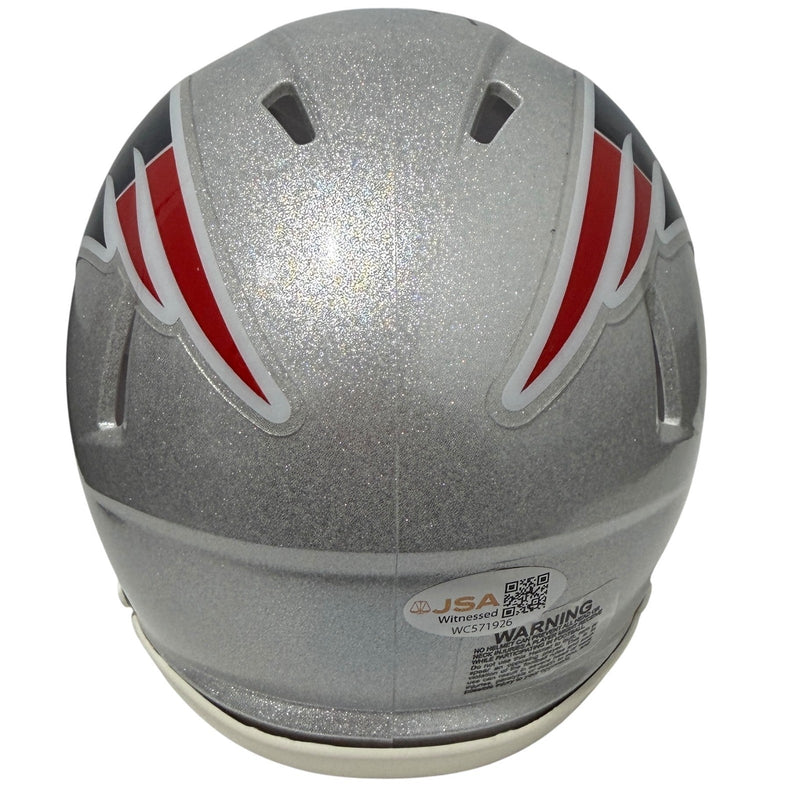 Bobby Hamilton Signed Patriots Speed Mini Helmet w/ 2x SB Champ JSA Witness COA
