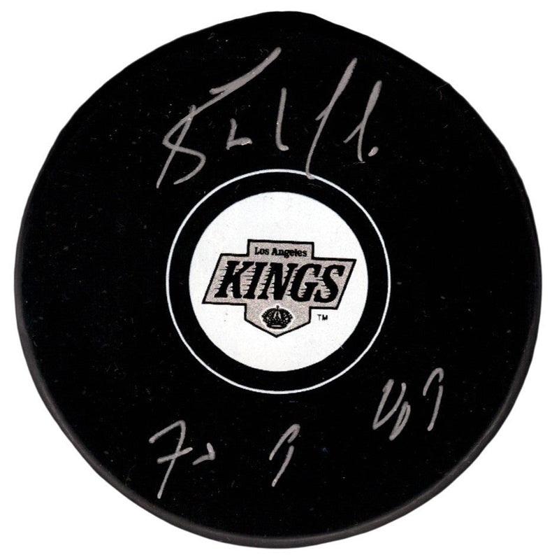 Bernie Nicholls Signed Los Angeles Kings Logo Puck w 70 Goals 89 JSA Witness COA