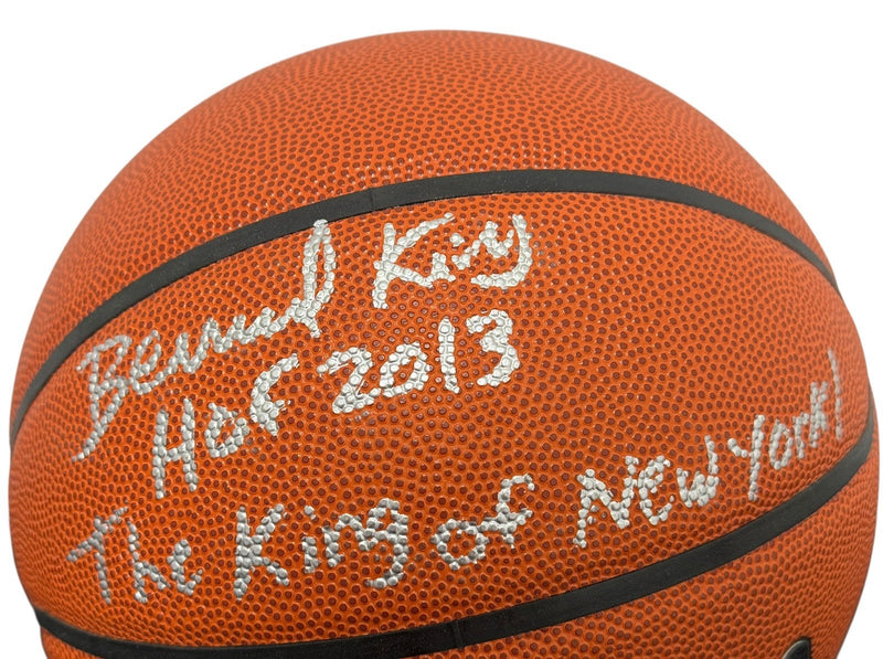 Bernard King Signed Wilson NBA Basketball w/ 2 Insc Beckett Witness BAS COA