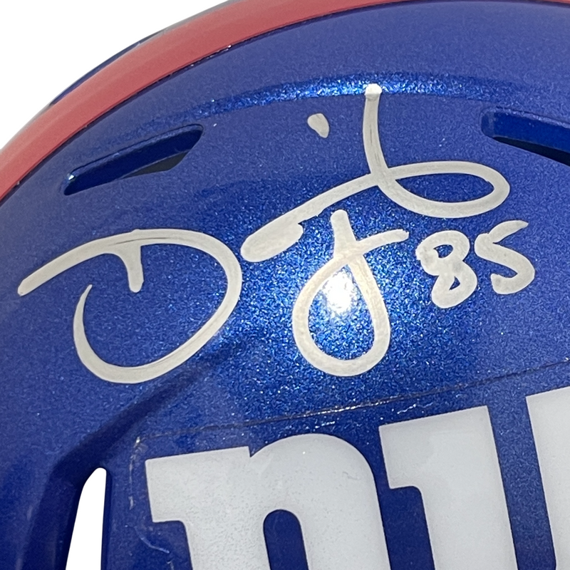 David Tyree Signed New York Giants Speed Mini Helmet Beckett Witness BAS COA