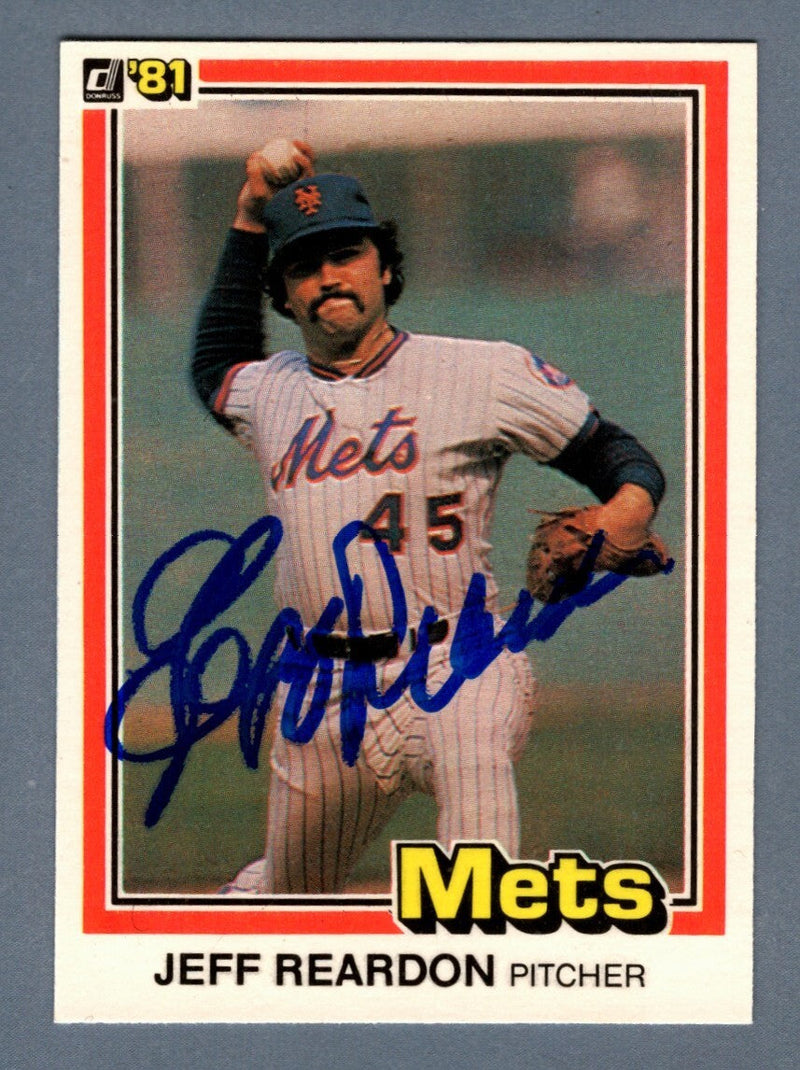 Jeff Reardon Signed 1981 Donruss Baseball #156 Rookie RC LSCM COA New York Mets