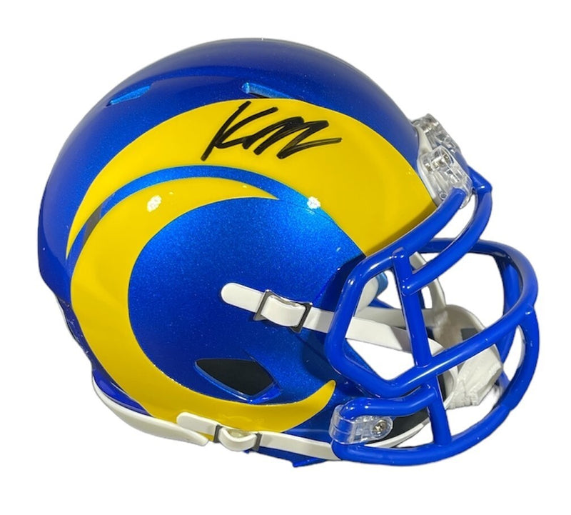 Kyren Williams Signed LA Rams Speed Mini Helmet Beckett Witness BAS COA
