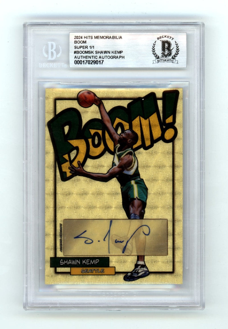 Shawn Kemp 2024 Hits Memorabilia BOOM Super #1/1 Signed BGS BAS Auto Sonics