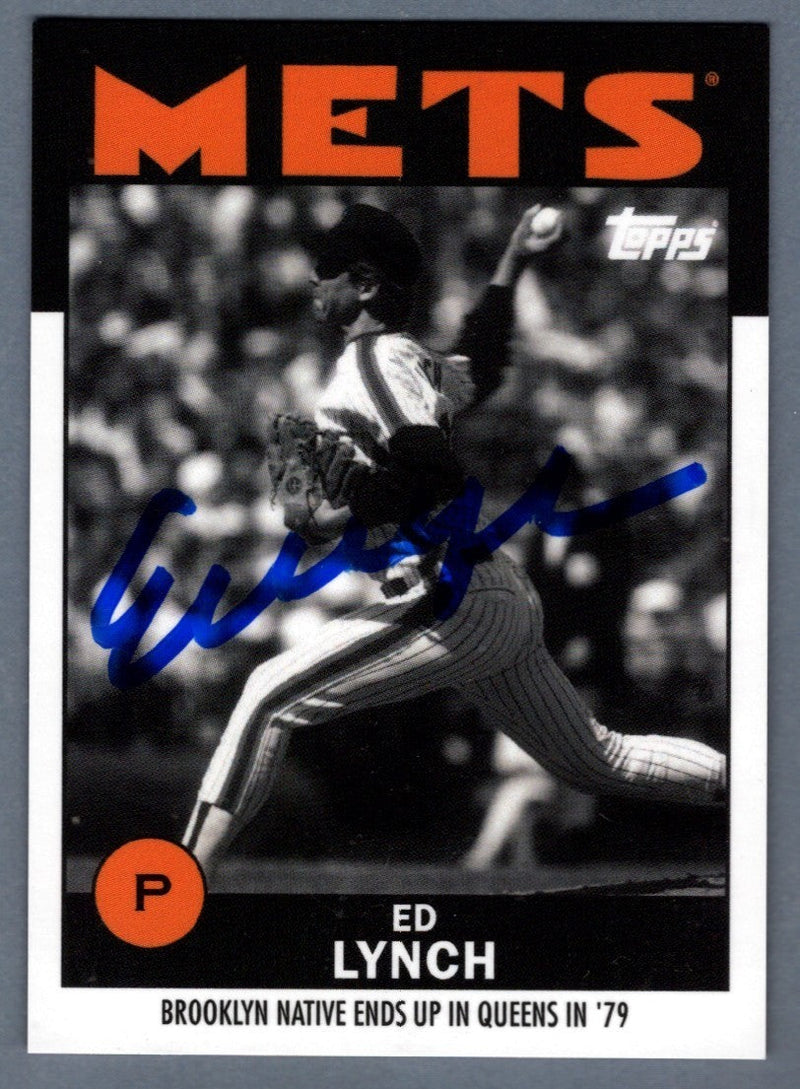 Ed Lynch Signed 2021 Topps Once Upon a Time in Queens #16 B/W LSCM COA Mets