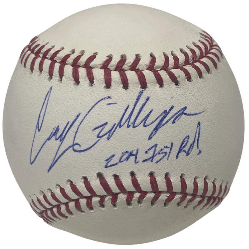 Casey Gillaspie Signed ROMLB Baseball w/ 2014 1st RD Tampa Bay Rays LSCM COA