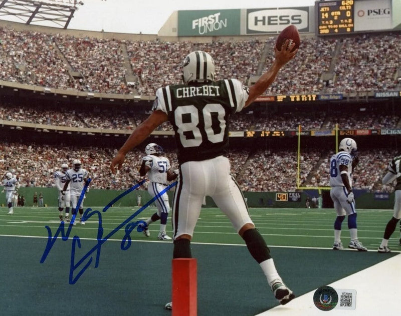 Wayne Chrebet Signed  New York Jets 8x10 Photo Beckett Witness BAS COA #1
