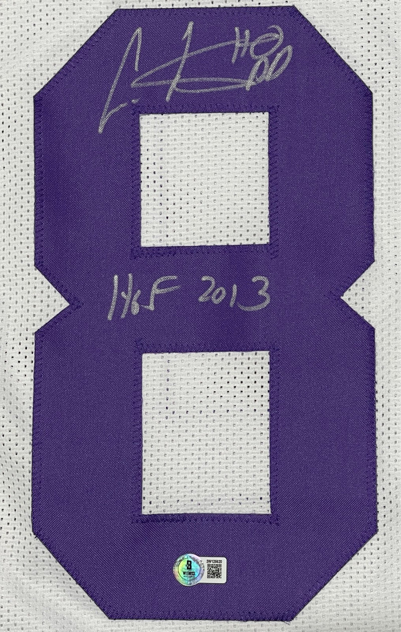 Cris Carter Signed Vikings Custom Jersey w/ HOF 2013 Beckett Witness BAS COA
