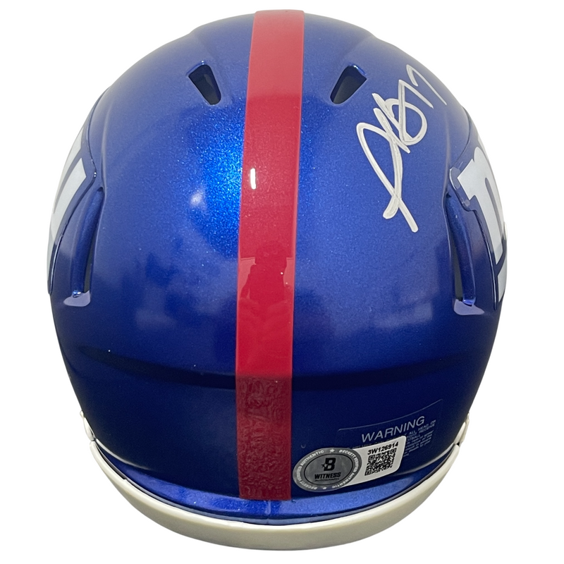 Plaxico Burress Signed New York Giants Speed Mini Helmet Beckett Witness BAS COA