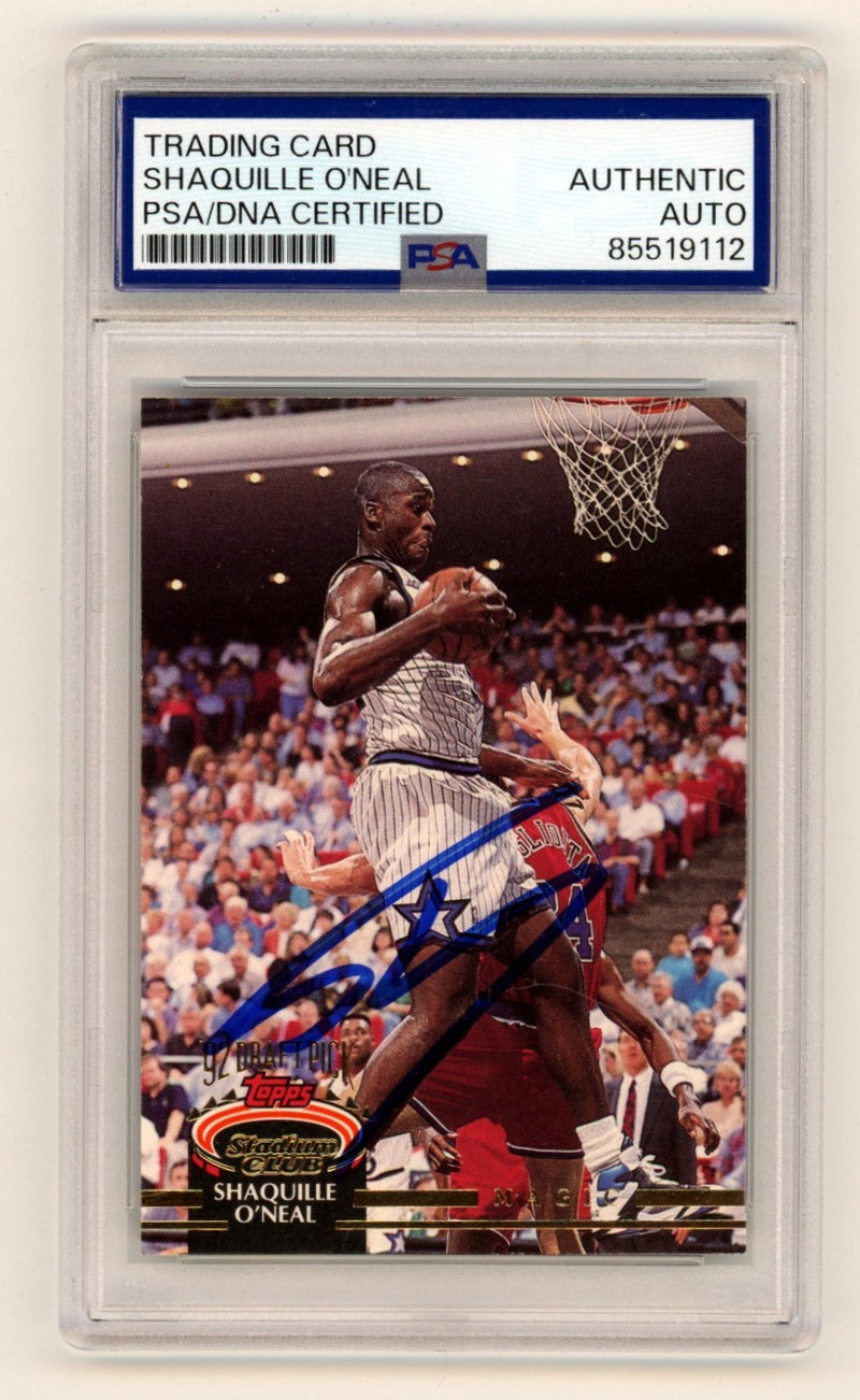 Shaquille O'Neal 1992-93 Topps Stadium Club #247 RC Signed PSA Authentic Auto