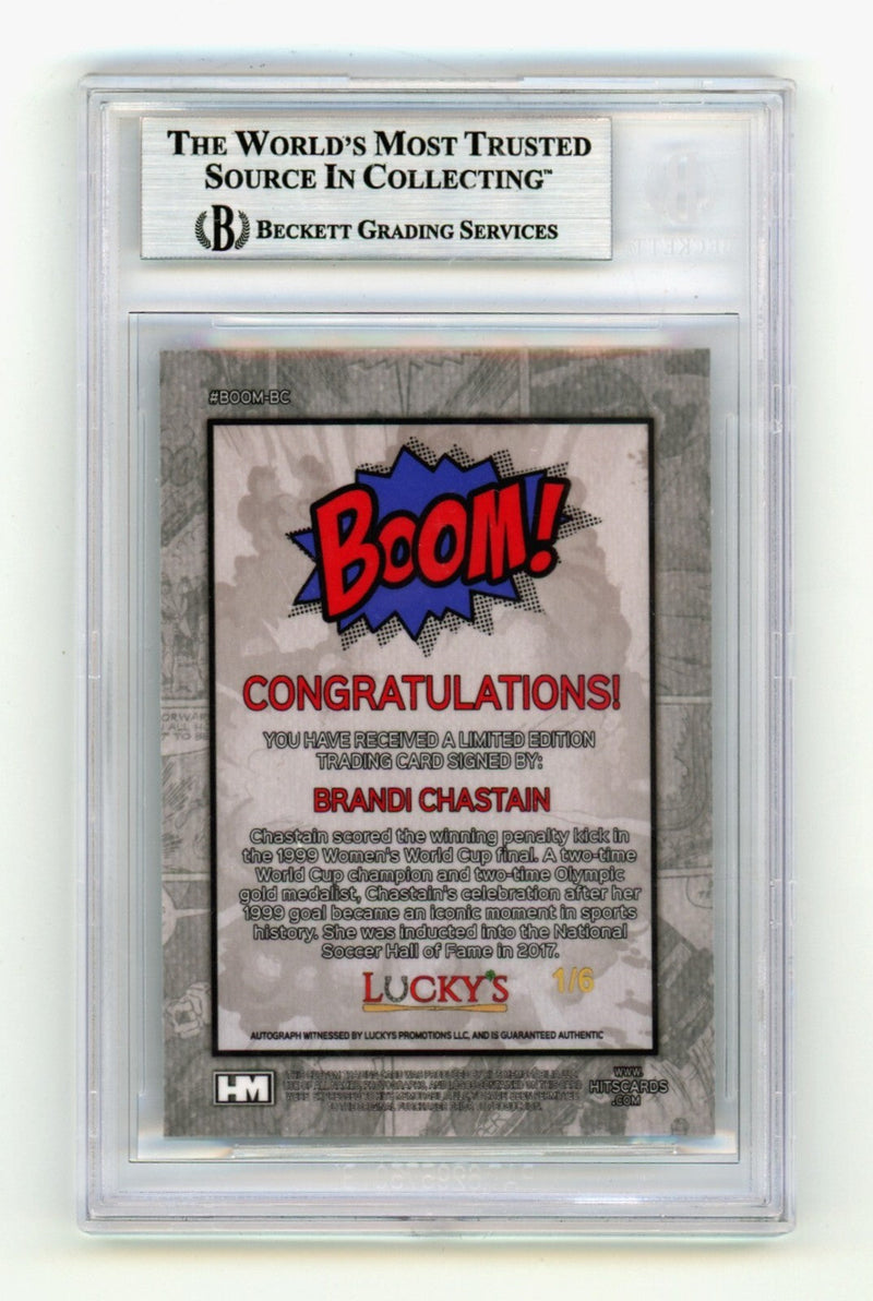 Brandi Chastain 2024 Hits Memorabilia BOOM Silver /6 Signed w/ USA BGS BAS Auto