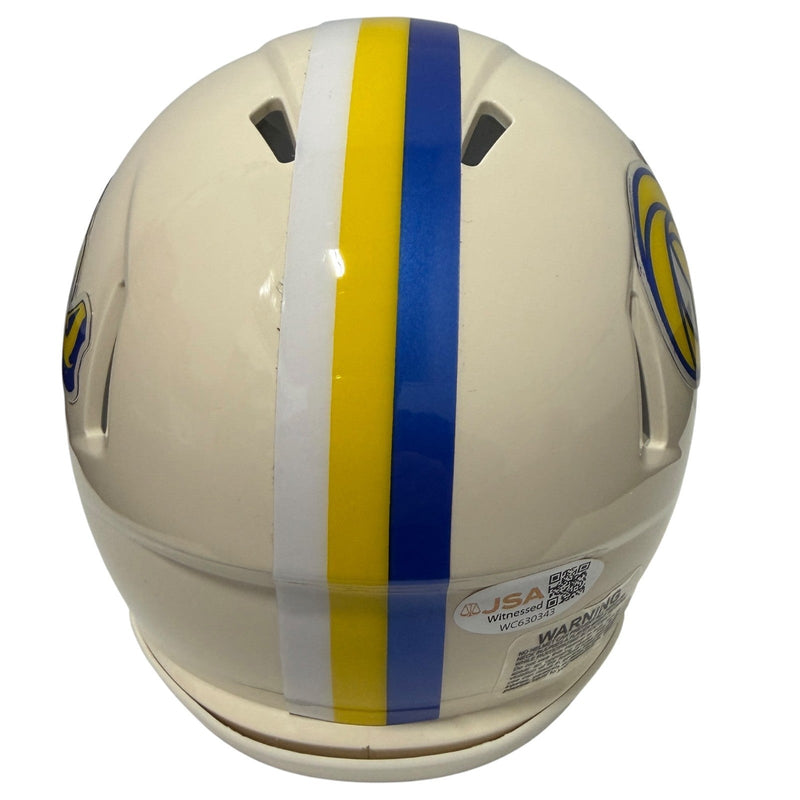Kyren Williams Signed Los Angles Rams Retro Mini Helmet JSA Witness COA