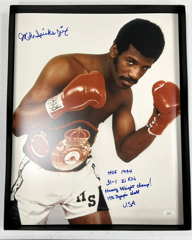 Michael Spinks "Jinx" Signed Auto 16x20 Photo Multiple Inscriptions HOF JSA COA