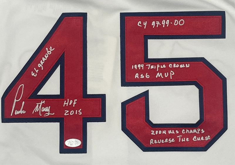Pedro Martinez Signed Auto M&N Authentic Red Sox Jersey 7x Insc Stat JSA WIT COA