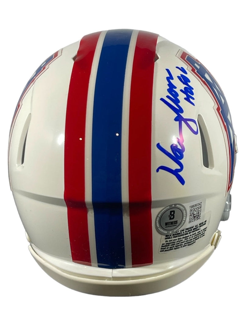 Earl Campbell & Warren Moon Signed Oilers Mini Helmet w HOF Beckett Wit BAS COA
