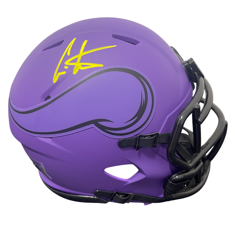 Cris Carter Signed Minnesota Vikings Rave Mini Helmet Beckett Witness BAS COA