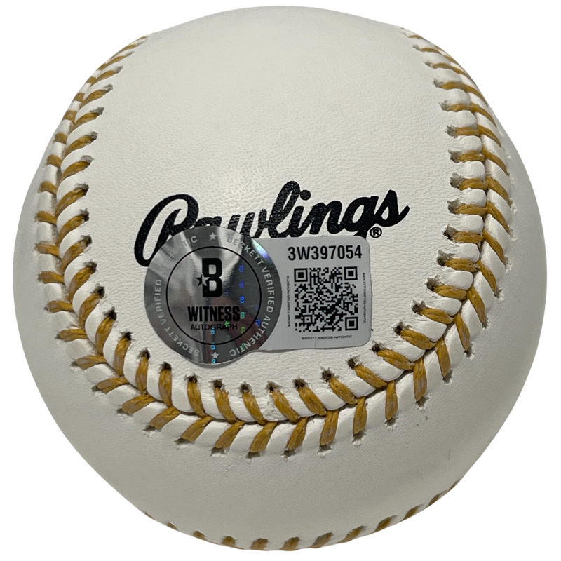 Yadier Molina Signed Gold Glove Logo Rawlings Baseball Beckett WITNESS BAS COA