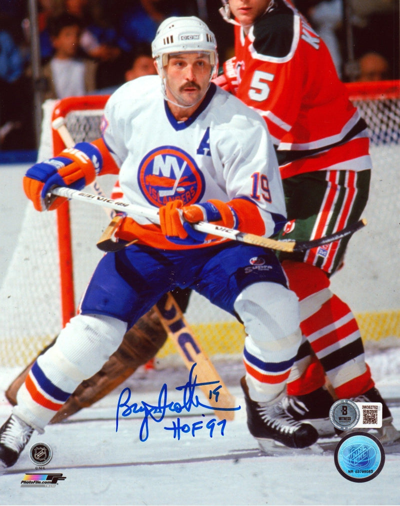 Bryan Trottier Signed Islanders 8x10 Photo File w HOF 97 Beckett Wit BAS COA #1