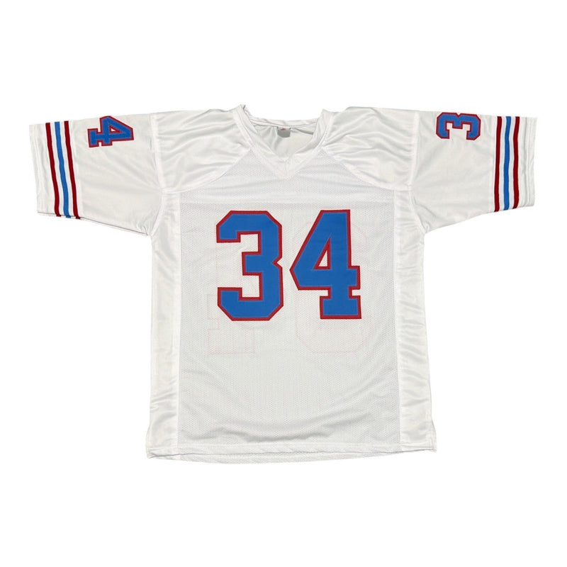 Earl Campbell Signed Houston Oilers Custom Jersey w/ HOF 91 JSA Witness COA
