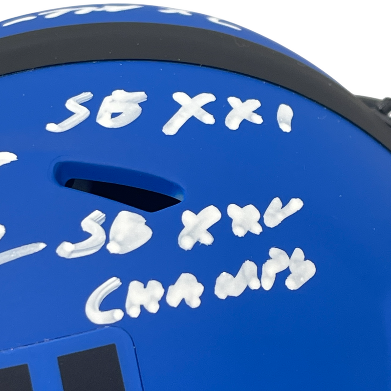 Sean Landeta Signed New York Giants Rave Mini Helmet w/ 3 Ins Beckett W BAS COA