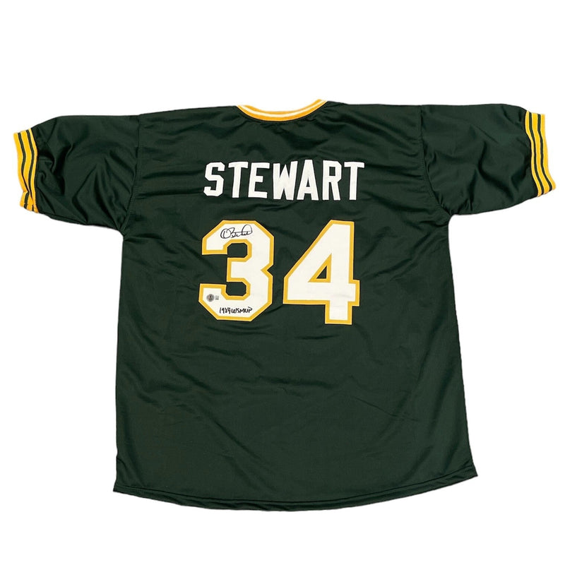 Dave Stewart Signed Oakland Athletics Custom Jersey 89 WS MVP Beckett W BAS COA