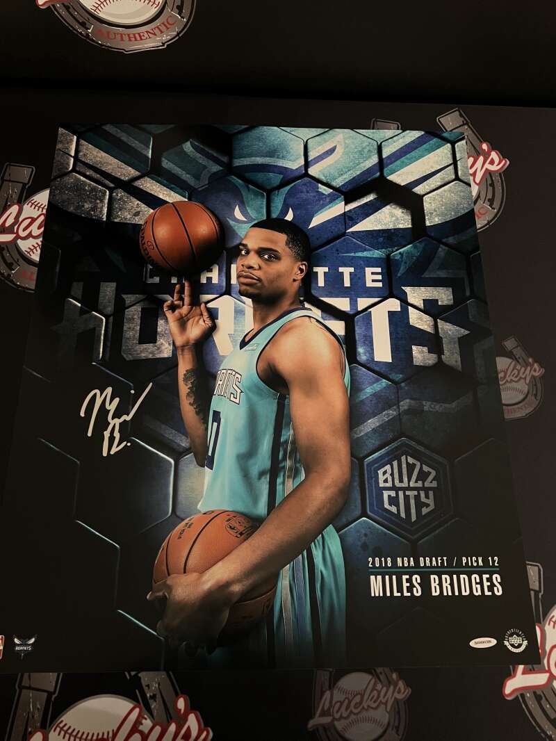 Miles Bridges Signed Auto 20x24 Photo Next Upper Deck UDA COA Hornets NBA Draft