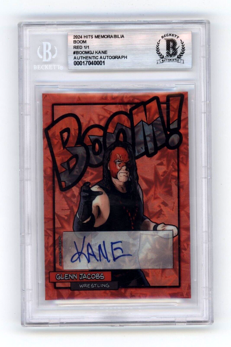 Glenn Jacobs KANE 2024 Hits Memorabilia BOOM Red #1/1 Signed BGS BAS Auto