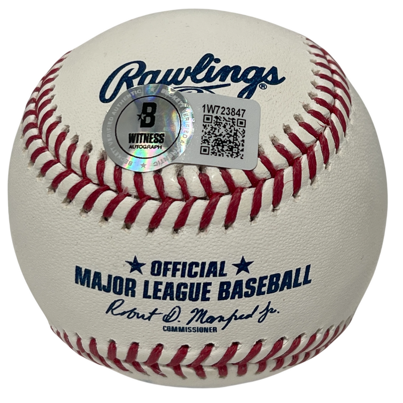 Rafael Palmeiro Signed ROMLB Baseball w/ 569 + HR 3020 Hits Beckett Wit BAS COA