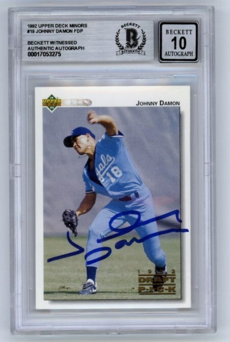 Johnny Damon 1992 Upper Deck Minors #19 Signed Rookie RC Beckett BAS BGS 10 Auto